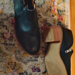 Sleek Black Leather Ankle Booties